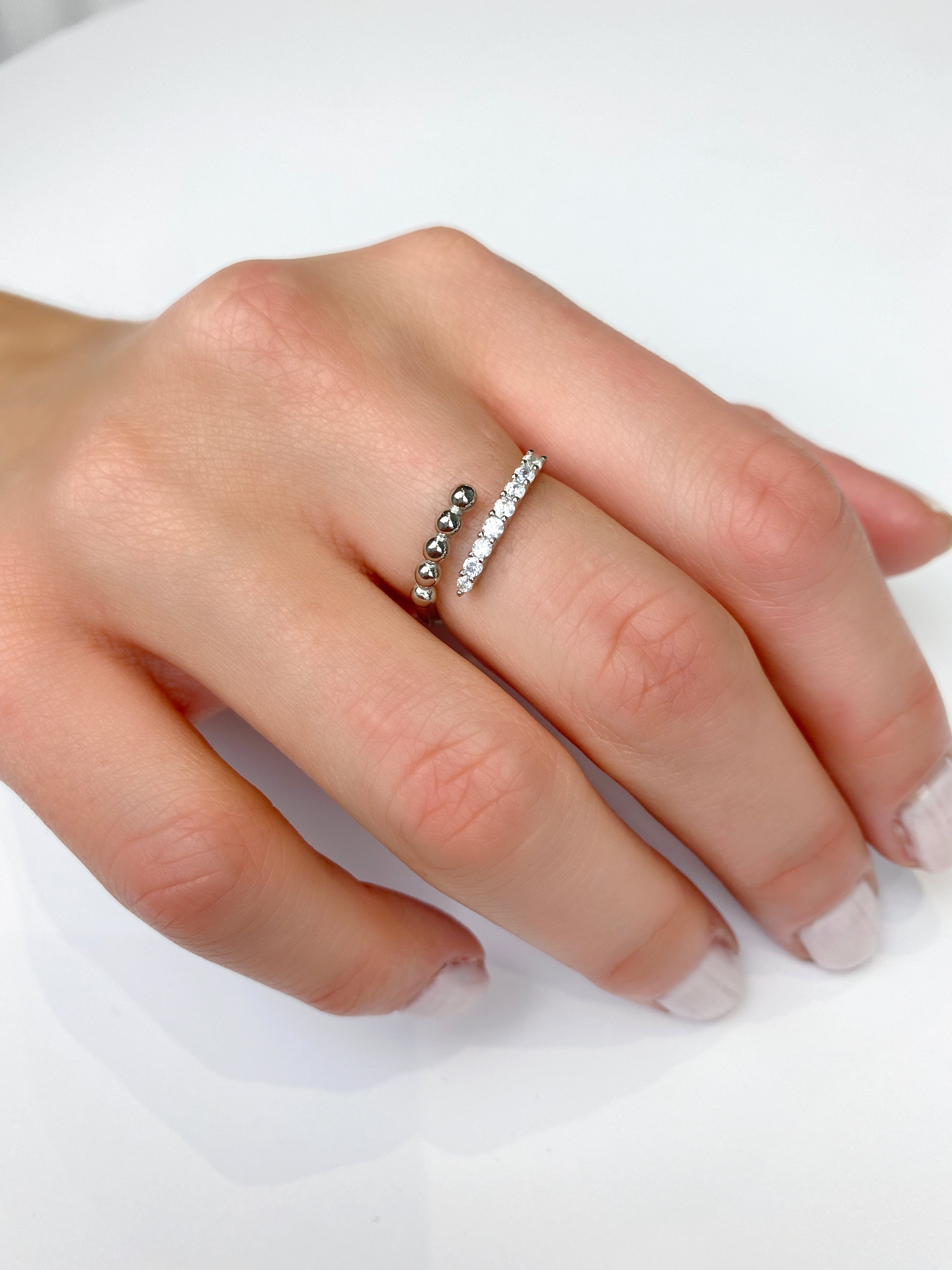 Silver Beaded Rings