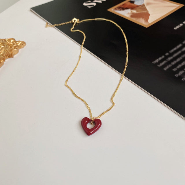 Vintage Love Necklace in Ruby