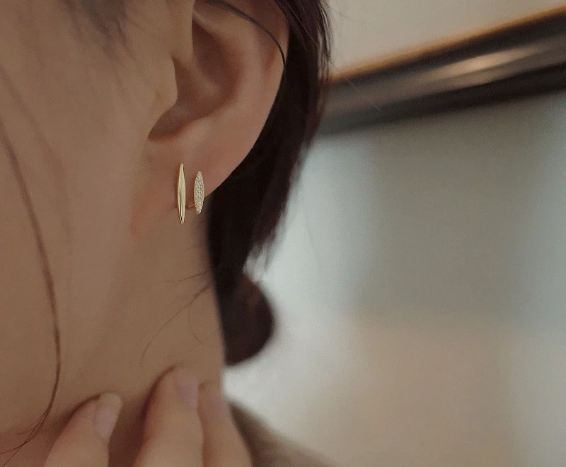 Illusion Stud Earrings | Cubic Zirconia Earrings | La Maya