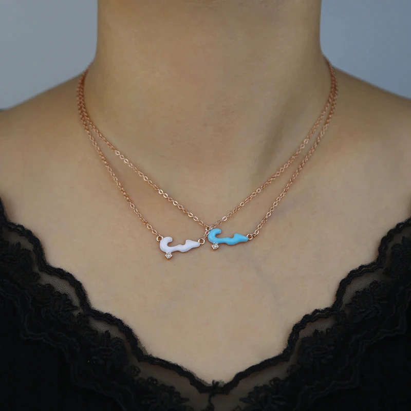 Micro Enamel Love Necklace in White